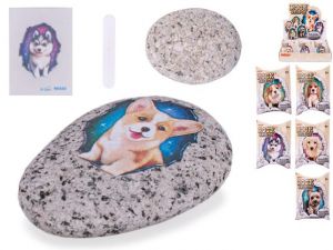 Kamínek se samolepkou pejska 6druhů v krabičce