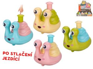 Hlemýžď 7cm po stlačení jezdící 4barvy