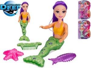 Destination Deep mořská panna 17cm s doplňky 3ks 3barvy na kartě
