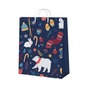 ALBI Dárková taška velká - Medvěd a zimní doplňky