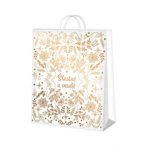 ALBI Dárková taška velká - Šťastné a veselé s ražbou