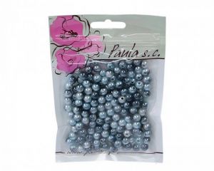 Korálky 8mm duhové šedobílé plastové 50 g