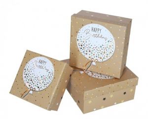 motivem balónku a nápisem „Happy Birthday" střední