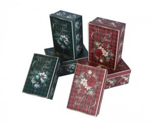 Vánoční dárková krabička „MerryChristmas“ obdélníková velká