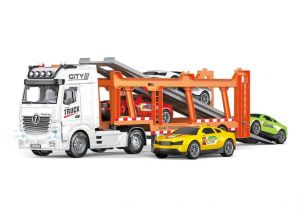 Auto tahač na setrvačník 56 cm s auty set 4ks