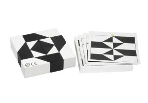 Hlavolam černobílý tangram dřevěný ve fólii