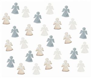 Dekorace vánoční dřevěná - andílci 2cm, 24ks