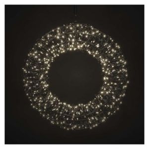 EMOS LED vánoční věnec – 480 LED, venkovní i vnitřní, teplá bílá