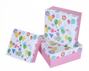 Dárková krabička Happy Birthday dort sada3 ks