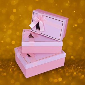 Dárková krabička s mašlí – růžová
