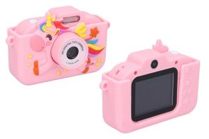 Dětský digitální fotoaparát silikonové pouzdro jednorožec - foto 48Mpx, video Full HD