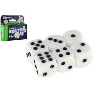 Hrací kostky 1,3x1,3cm společenská hra 6ks