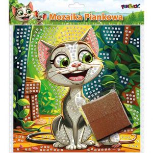 Pěnová mozaika třpytivá samolepicí – Kočka A Myš 27x29 (27 × 29 cm)