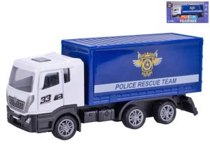 Vozidlo policejní 12cm kov zpětný chod v krabičce
