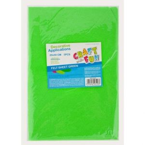 Filc 2mm 20x30mm 5 ks světle zelený