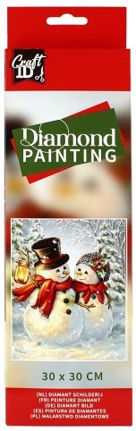 Vánoční diamantová mozaika – sněhuláci 30×30 cm