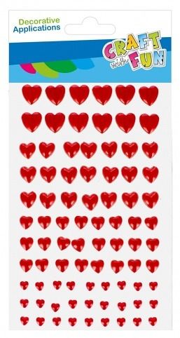 Perlové ozdoby srdíčka červená (84 ks)