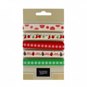 Vánoční dekorační stuha 10 mm / 1,5 m (5 ks)