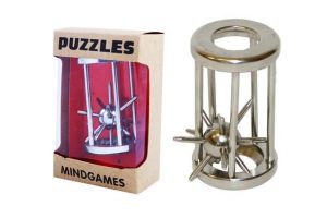 Hlavolam ježek v kleci kovový