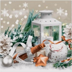 Ubrousky Daisy vánoční Lantern with Cinnamon Sticks