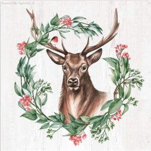 Ubrousky Daisy vánoční Great Deer in Wreath