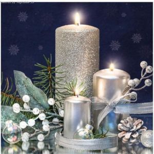 Ubrousky vánoční MAKI Candles Bright Decor