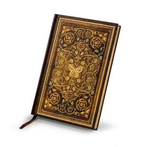 ARGUS Elegantní zápisník A5 linky, pevná vazba, hnedá Romantická zahrada 14200001