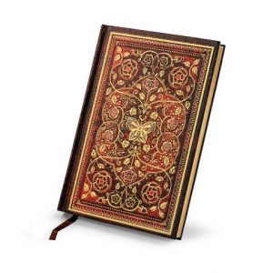 ARGUS Elegantní zápisník A5 linky, pevná vazba, bordová Romantická zahrada 14200002