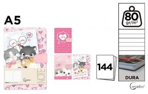 Notes A5 s magnetickým zavíráním 80g / m2 Kočky