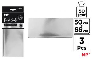 Hedvábný papír stříbrný metalický 3 ks