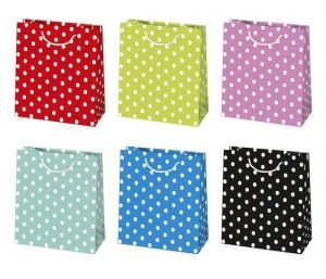 Taška dárková 15,5 x 15,5 x 8cm PUNTÍK mix