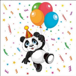 Funny Panda with Balloons SDOG 0406 01