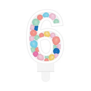 ALBI Svíčka dortová barevné lentilky číslo 6