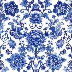 Ubrousky DAISY L (20ks) Blue Floral Pattern