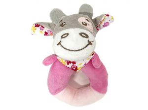 Chrastítko plyš kroužek kráva 13cm