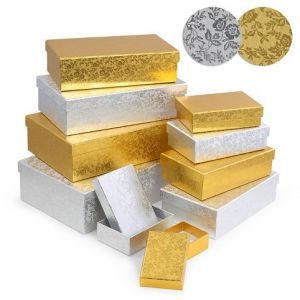 ARGUS Dárková krabice 22,4 x 14,4 x 6,3cm zlatá / stříbrná 25005205