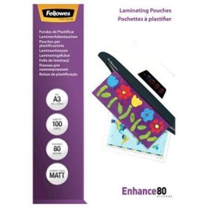 Laminovací fólie, lmatná, 80 micron, A3, FELLOWES