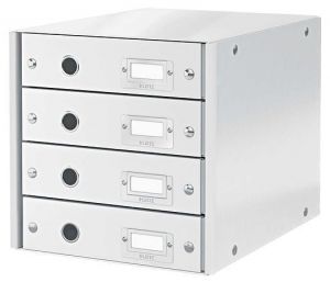 Zásuvkový box "Click&Store", bílá, 4 zásuvky, LEITZ