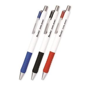 Kuličková pera "Senior", mix barev, 0,4 mm, stiskací mechanismus, modrý inkoust, FLEXOFFIC