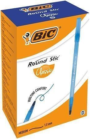 Kuličkové pero "Round Stic Classic", modrá, 0,32 mm, s víčkem, BIC 921403
