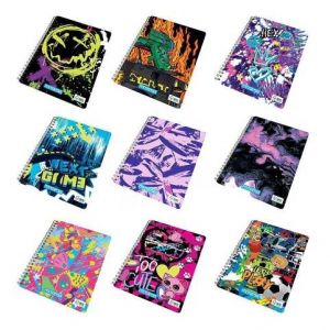 Spirálový sešit "Fantasy colours", A4+, čtverečkovaný, 60 listů, dino, MITAMA 62621-90076