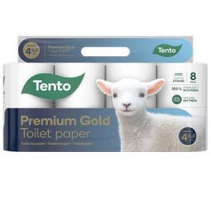 Toaletní papír "Prémium Gold", 8 rolí, 4-vrstvý, TENTO 227921