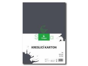 Kreslicí karton barevný A4/50/180g - černá, STEPA