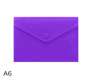 Obal spisový s klopou a drukem A6 neon LUMA, fialový