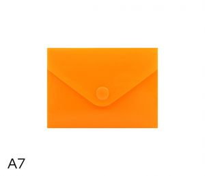 Obal spisový s klopou a drukem A7 neon LUMA, oranžový