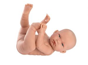 Llorens 84302 NEW BORN HOLČIČKA - realistická panenka miminko s celovinylovým tělem - 43 c