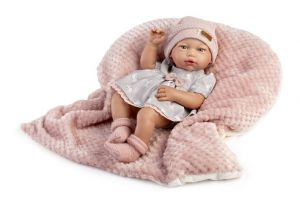 Guca 853 New BORN HOLČIČKA - realistická panenka miminko s celovinylovým tělem - 38 cm