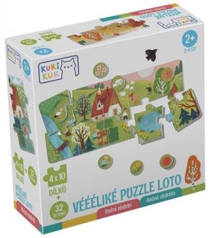 KukiKuk 80063 - Véééliké Puzzle loto Roční období
