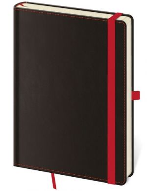 Linkovaný zápisník Black Red L