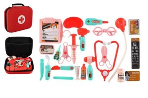 Doktorská sada s doplňky látka/plast v látkovém kufříku